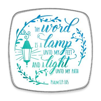 Thy word is a lamp unto my feet - Viereckiger Kühlschrankmagnet - Weiß - Vorne