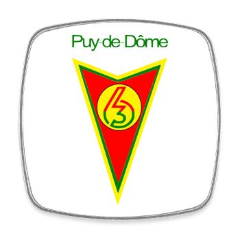 Puy de Dôme - Viereckiger Kühlschrankmagnet - Weiß - Vorne