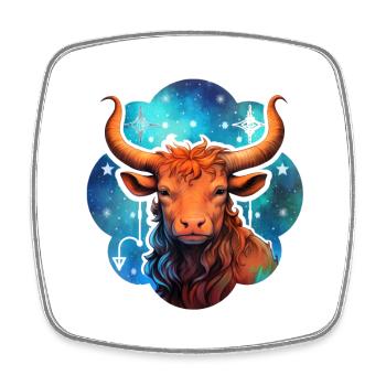 Stier 2 Tierkreiszeichen Kunst #tshirt - Viereckiger Kühlschrankmagnet - Weiß - Vorne