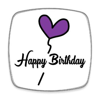 JOYEUX ANNIVERSAIRE. HAPPY BIRTHDAY. ANNIVERSAIRE. - Magnet carré - blanc - Devant