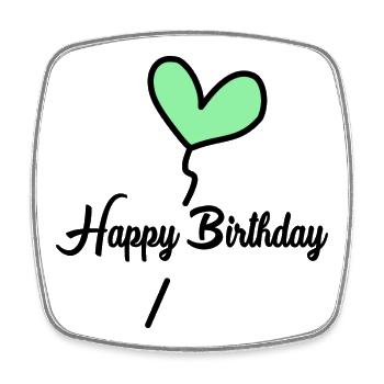 HAPPY BIRTHDAY. ANNIVERSAIRE - Magnet carré - blanc - Devant