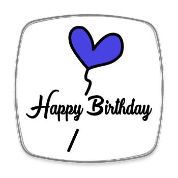 HAPPY BIRTHDAY - Magnet carré - blanc - Devant