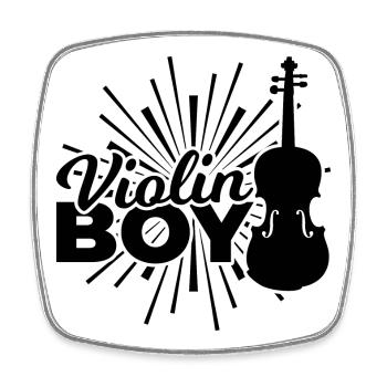 Funny violinist - Square fridge magnet - white - Front