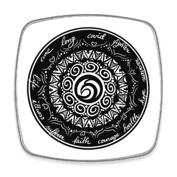 Long COVID - back to life - Square fridge magnet - white - Front