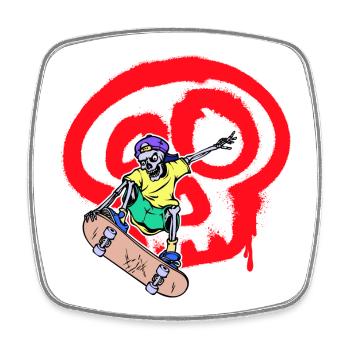 Drawing Illustration Tattoo Graffiti Street Art - Square fridge magnet - white - Front