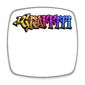 Graffiti Street Art Pulvérisateur Dessin Illustration - Magnet carré - blanc - Devant