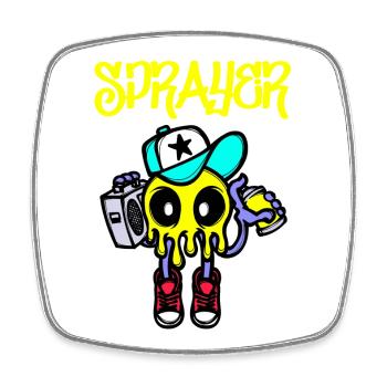 Spraydose Street Art Graffiti Sprayer Illustration - Viereckiger Kühlschrankmagnet - Weiß - Vorne