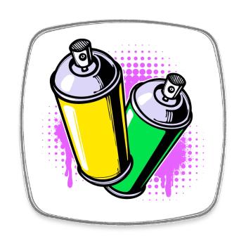 Sprayer Spraydose Street Art Graffiti Kunst - Viereckiger Kühlschrankmagnet - Weiß - Vorne