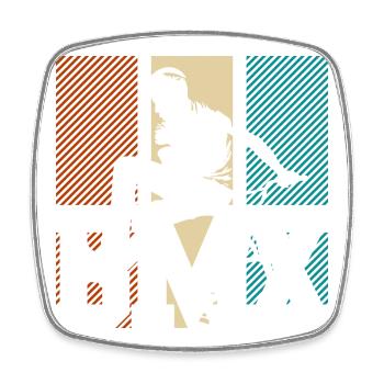 BMX Jump Neon Paneele - Viereckiger Kühlschrankmagnet - Weiß - Vorne