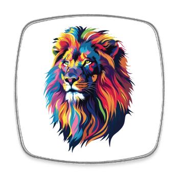 Colorful Lion Illustration - Square fridge magnet - white - Front