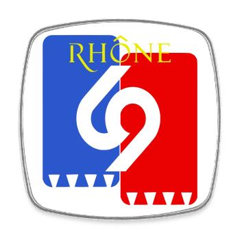 Rhone - Square fridge magnet - white - Front