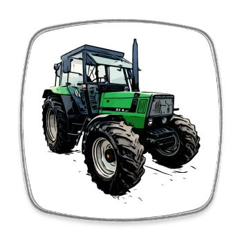 Traktor DX 4.31 - Viereckiger Kühlschrankmagnet - Weiß - Vorne