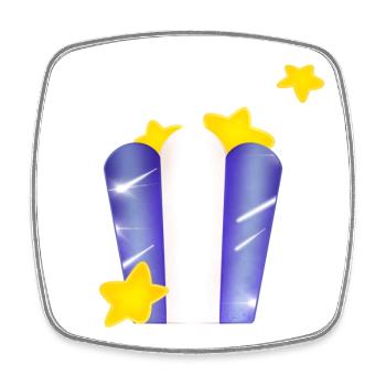 Star bag! - Square fridge magnet - white - Front
