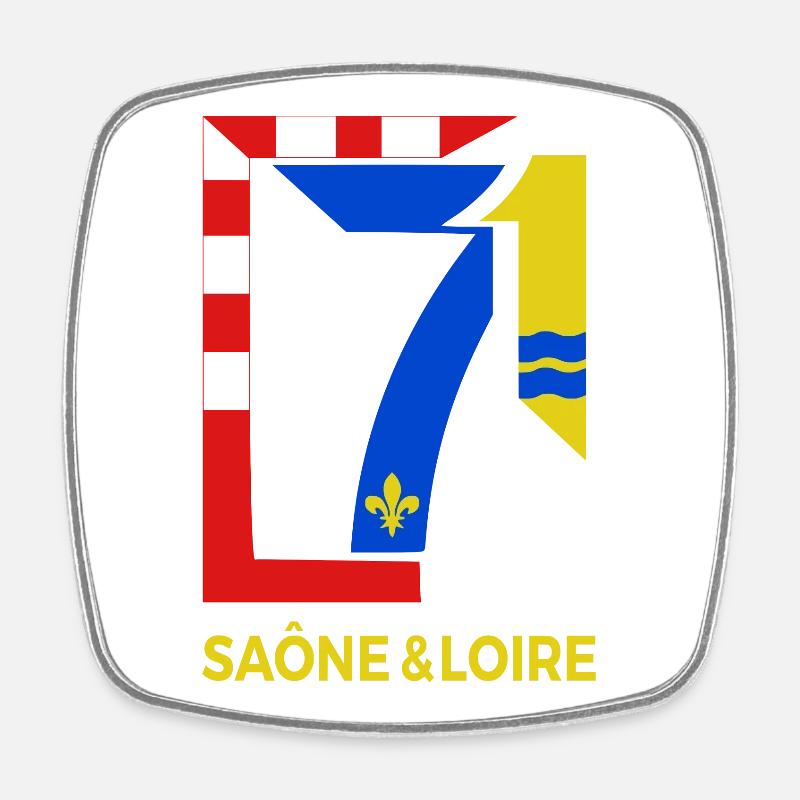 Saône et Loire - Magnet carré - blanc