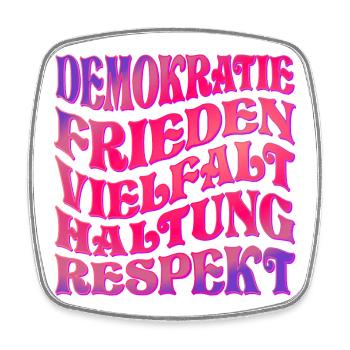 DEMOKRATIE RESPEKT HALTUNG - Viereckiger Kühlschrankmagnet - Weiß - Vorne