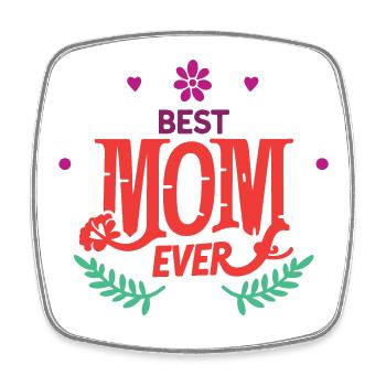 Beste Mutter aller Zeiten - Viereckiger Kühlschrankmagnet - Weiß - Vorne