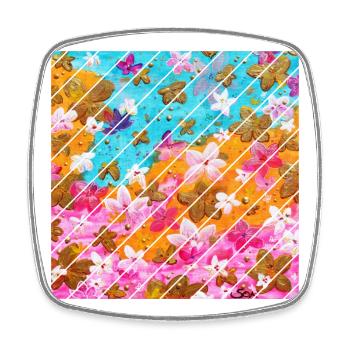 Spring Blossoms - Sonja Ariel von Staden - Square fridge magnet - white - Front