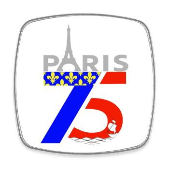 Paris - Viereckiger Kühlschrankmagnet - Weiß - Vorne