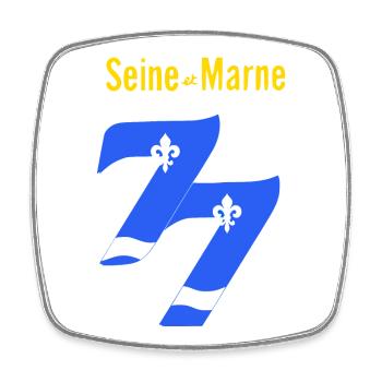 Seine-et-Marne - Square fridge magnet - white - Front