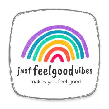 JustFeelgoodVibes Signature - Viereckiger Kühlschrankmagnet - Weiß - Vorne