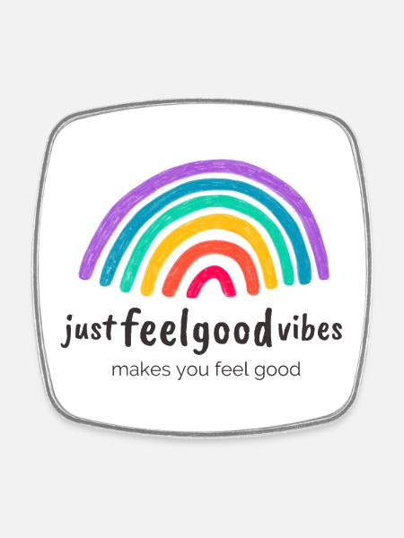 JustFeelgoodVibes Signature - Square fridge magnet - white