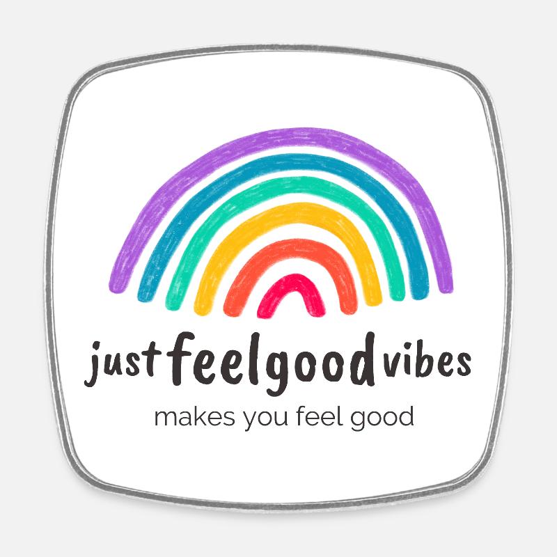 JustFeelgoodVibes Signature - Square fridge magnet - white
