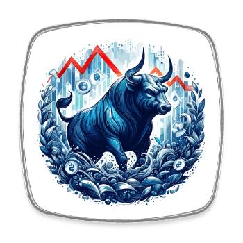 Finance Stocks Taurus Bull Wall Street Gift - Square fridge magnet - white - Front