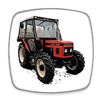 Szetor Traktor 5245 - Viereckiger Kühlschrankmagnet - Weiß - Vorne