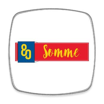Summe - Viereckiger Kühlschrankmagnet - Weiß - Vorne