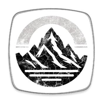 Vintage Montagne Noire - Magnet carré - blanc - Devant