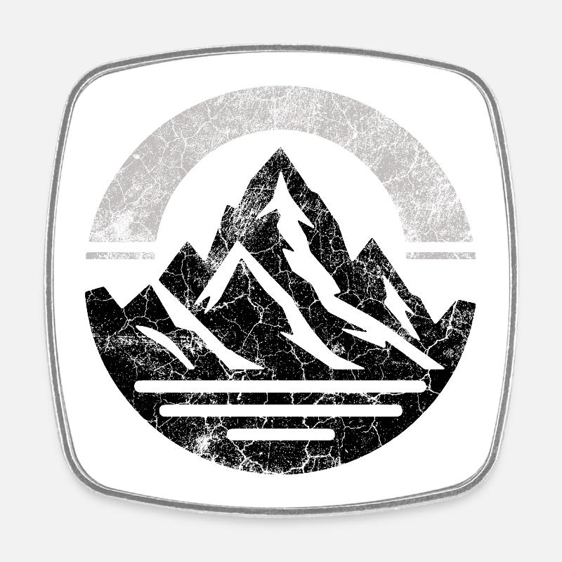 Vintage Montagne Noire - Magnet carré - blanc