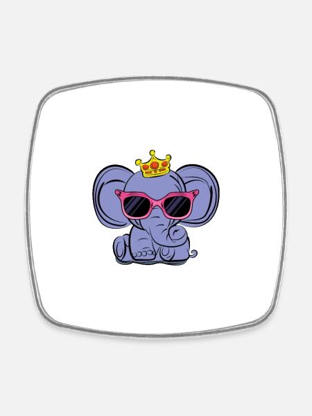 Sunglasses on an Elephant: The Coolest Safari Style - Square fridge magnet - white