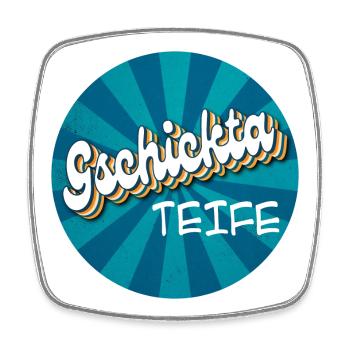gschicka Teife - skillful devil, talented - Square fridge magnet - white - Front