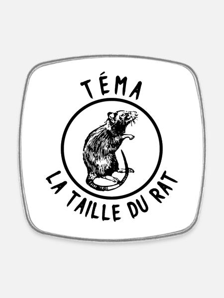 Tema the size of the rat - Square fridge magnet - white