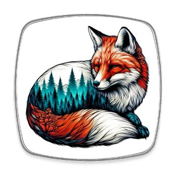Fuchs - Viereckiger Kühlschrankmagnet - Weiß - Vorne