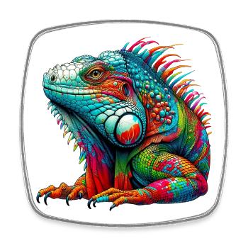 Iguana - Square fridge magnet - white - Front
