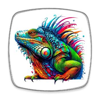 Iguana - Square fridge magnet - white - Front