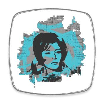Abstract Woman Portrait Art Design - Square fridge magnet - white - Front