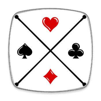 Pokern Kartenspiel Glücksspiel Casino Poker - Viereckiger Kühlschrankmagnet - Weiß - Vorne