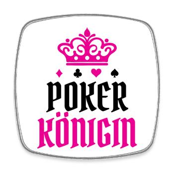 Casino Royal Flush Poker Statement Königin - Viereckiger Kühlschrankmagnet - Weiß - Vorne