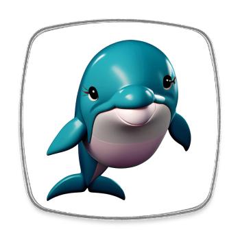 Delphin Mädchen - Viereckiger Kühlschrankmagnet - Weiß - Vorne