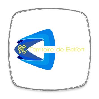 Territorium von Belfort - Viereckiger Kühlschrankmagnet - Weiß - Vorne