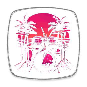 Trapset Retro Style - Square fridge magnet - white - Front