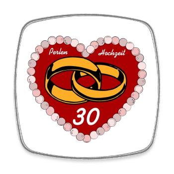 Perlenhochzeit , 30 Jahre EHE (25) - Viereckiger Kühlschrankmagnet - Weiß - Vorne
