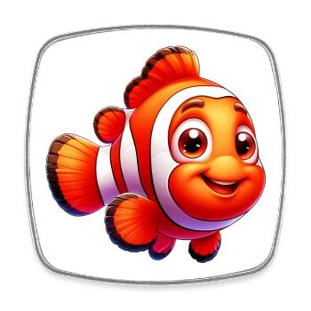 Clownfisch - Viereckiger Kühlschrankmagnet - Weiß - Vorne