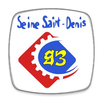 Seine Saint Denis - Viereckiger Kühlschrankmagnet - Weiß - Vorne