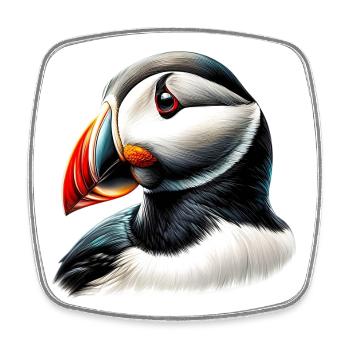 Puffin - Square fridge magnet - white - Front