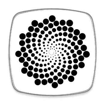 Wirbel Punkt Spirale - Viereckiger Kühlschrankmagnet - Weiß - Vorne