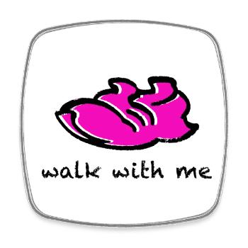 Laufschuh Walk with me - Viereckiger Kühlschrankmagnet - Weiß - Vorne