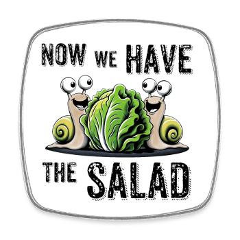 now we have the salad denglisch sprüche lustig - Viereckiger Kühlschrankmagnet - Weiß - Vorne